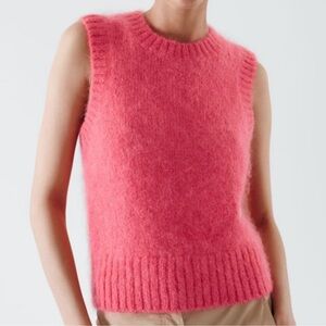 COS Pink Mohair & Wool Knit Sweater Vest / Top
